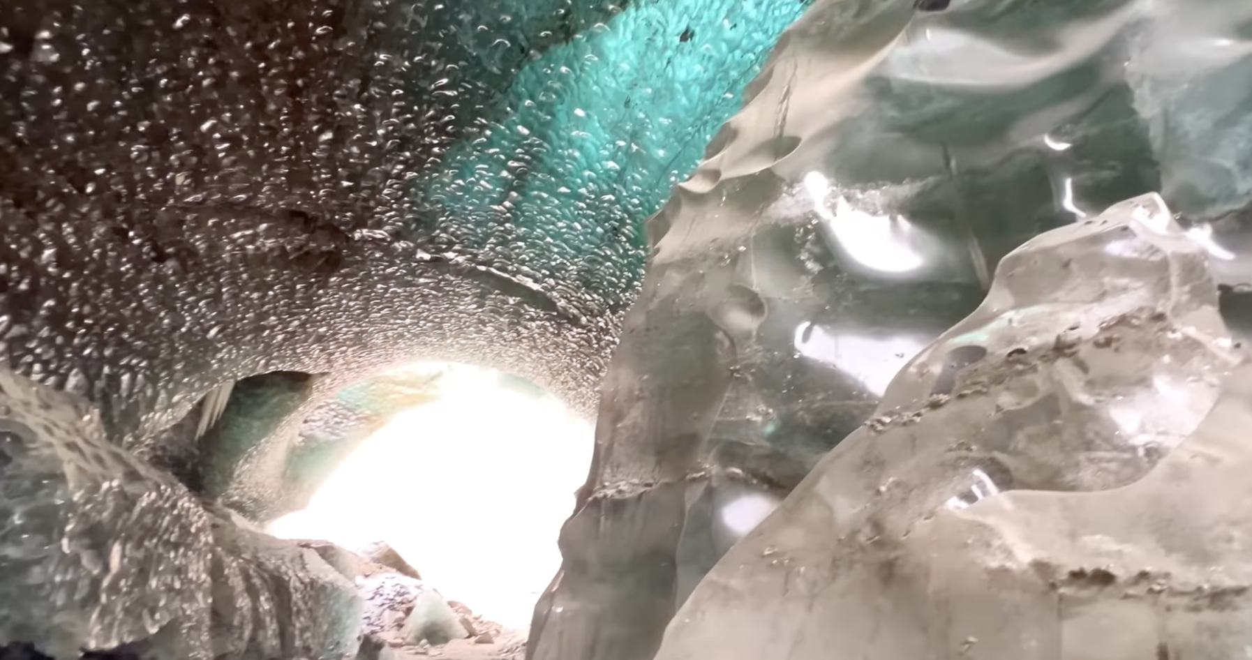 Arandu Valley ice cave interior blue ice Chogo Lungma Glacier Pakistan